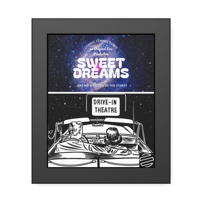 Sweet Dreams Drive-In Framed Poster — Retro Night Sky Print