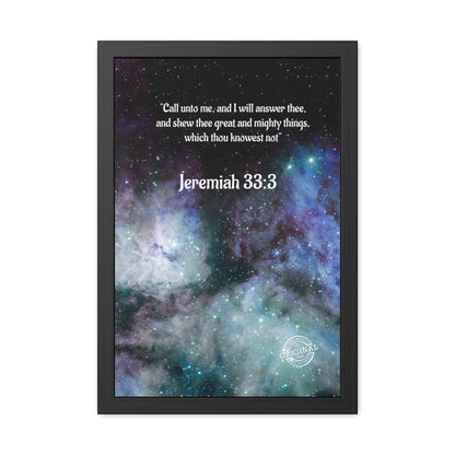 Jeremiah 33:3 Framed Poster — Inspirational Scripture Wall Art