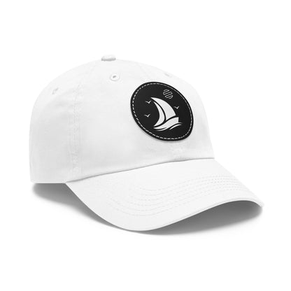 Set For Sail Leather Patch Dad Hat — Nautical Baseball Cap