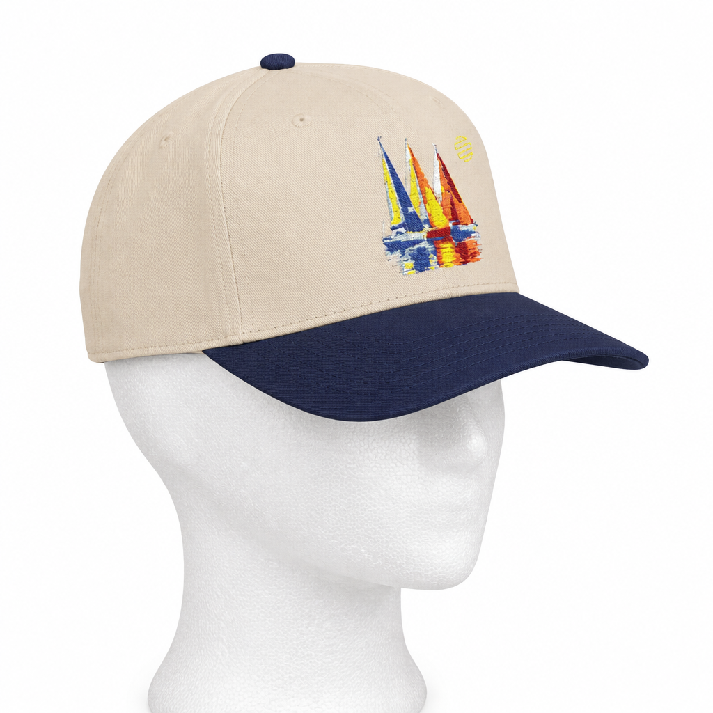Sailboat Embroidered Baseball Cap – Nautical Summer Sun Hat