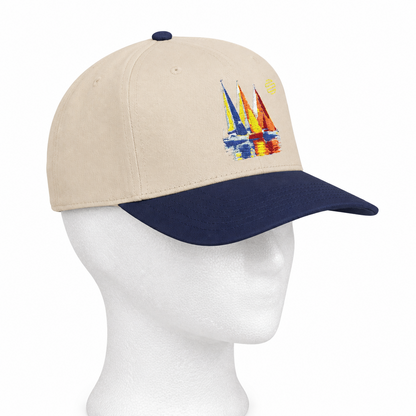 Sailboat Embroidered Baseball Cap – Nautical Summer Sun Hat