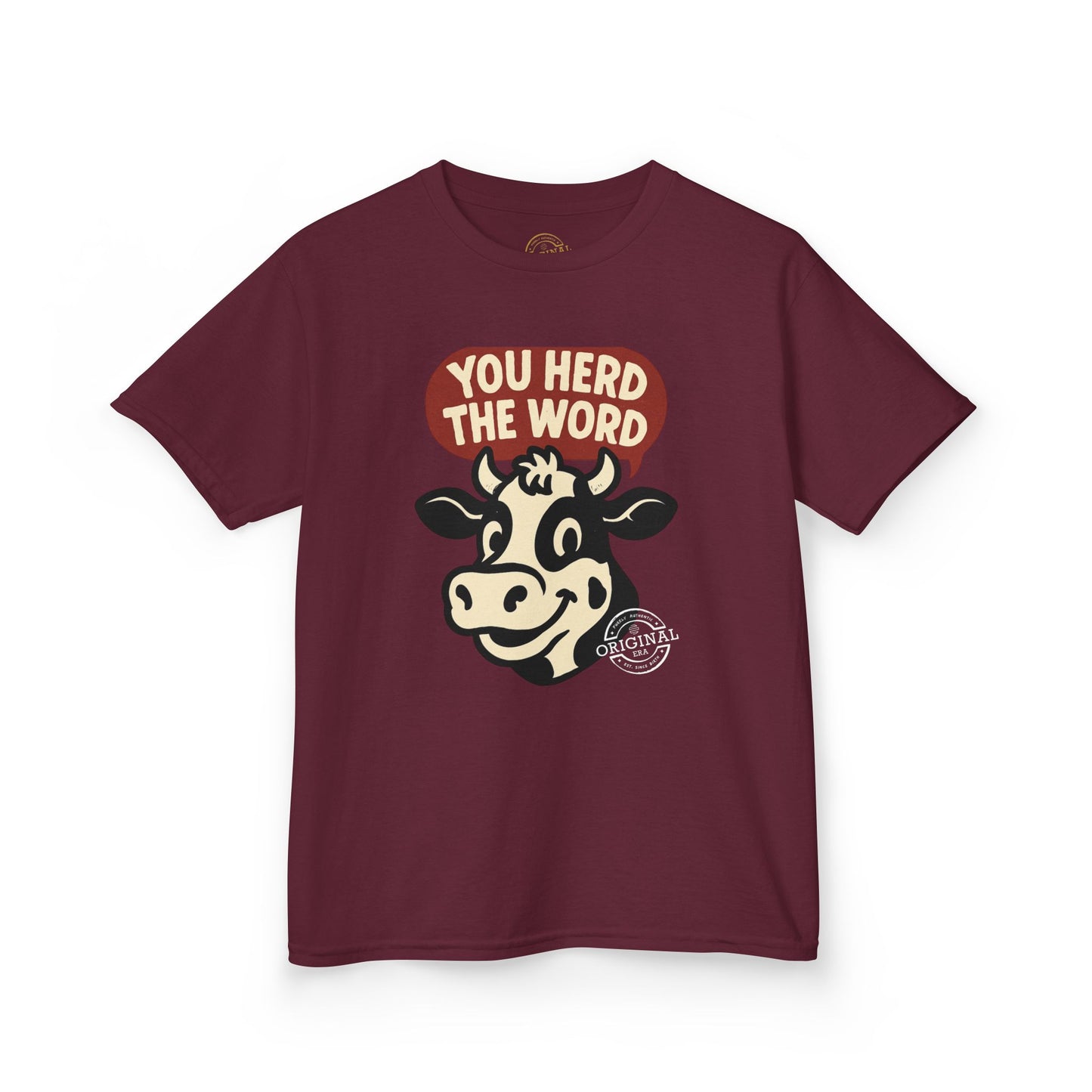Kids T‑Shirt — 'You Herd the Word' Cow Front & 'Faith Over Fear' Farm Graphic