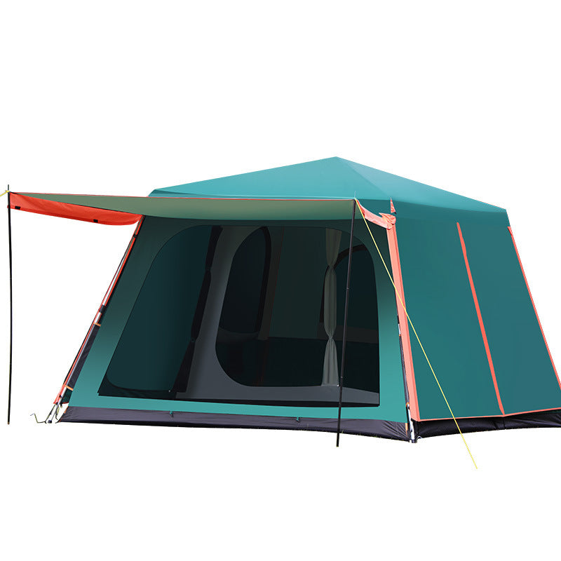Outdoor Fully Automatic Aluminum Pole Double-Layer Rainstorm Camping Tent for 3-8 People, Thickened Large Field Shelter