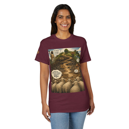 Sheep In the Wild Graphic T-Shirt — "God Has My Back" Faith Tee