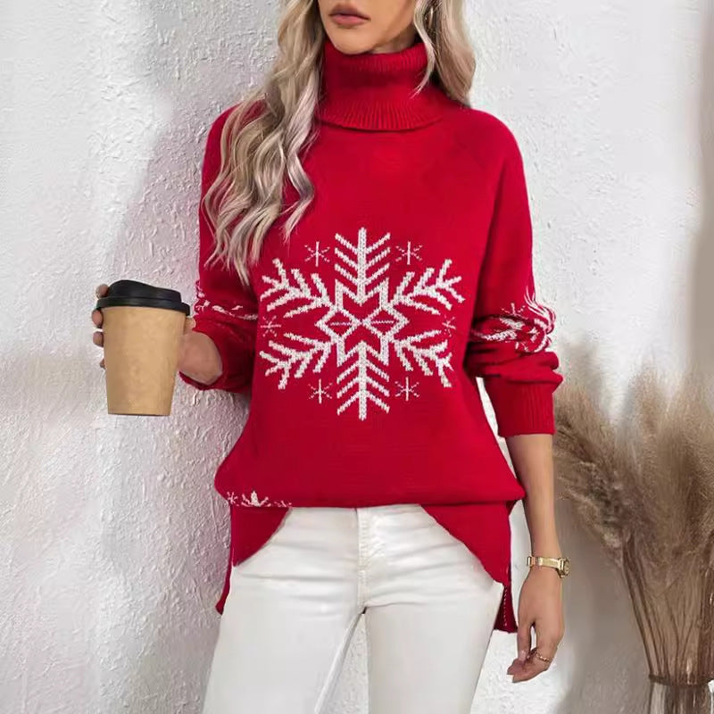 Women's High Collar Christmas Sweaters