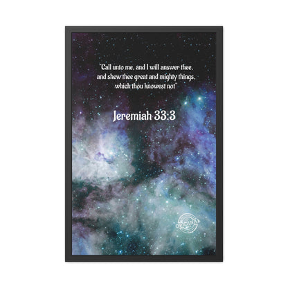 Jeremiah 33:3 Framed Poster — Inspirational Scripture Wall Art