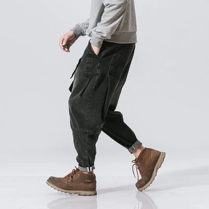 Retro Casual Belted Jeans for Men