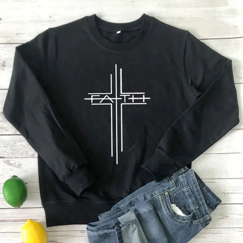 Women's Faith Cross Casual Sweatshirt