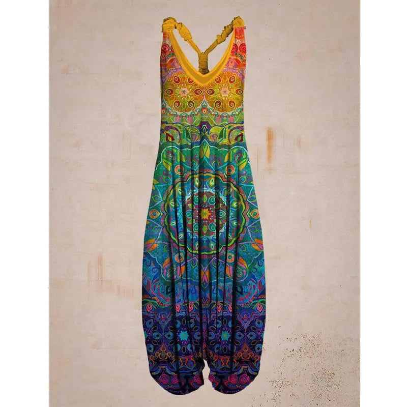 Women's Bohemian Loose Harem Jumpsuit