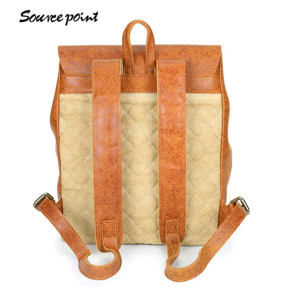 Genuine Leather College Style Backpack