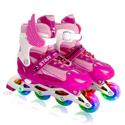 Children's Unisex Adjustable Inline Skates with Flashing Wheels