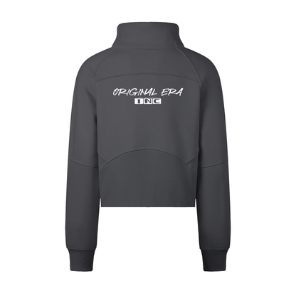 Accent Gold Cropped Half-Zip Sweatshirt