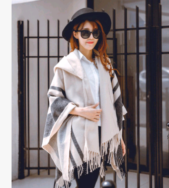 Women's Hooded Cape Scarf Shawl