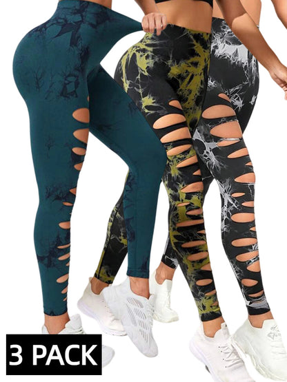 3 PACK Yoga Tie Dye Leggings