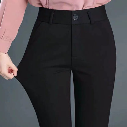 Women's Black Straight-Leg Suit Pants