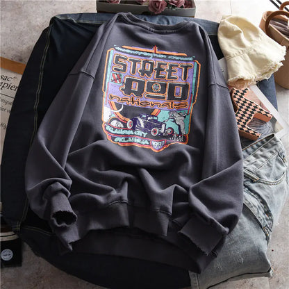 Chic Velvet Round Neck Women's Sweater