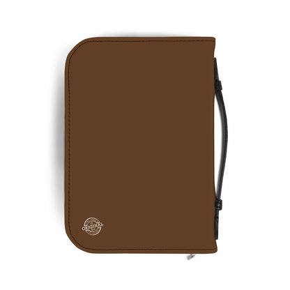 Brown Zippered "My Bible" Leather Bible Cover — Protective Carry Case for Church, Travel & Devotions