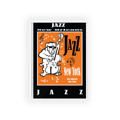 Jazz Poster with Wooden Frame — New Orleans/New York Music Print