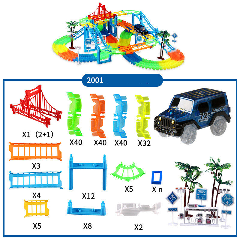 Electric Light 2-in-1 Track Car Set for Kids
