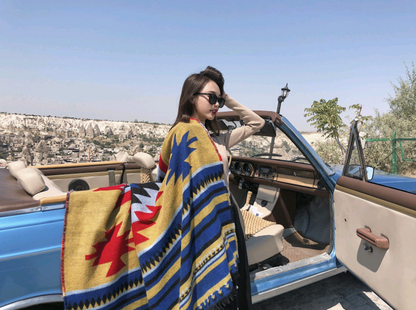 Plus Size Thick Warm Women's Shawl - Vintage Style Cape