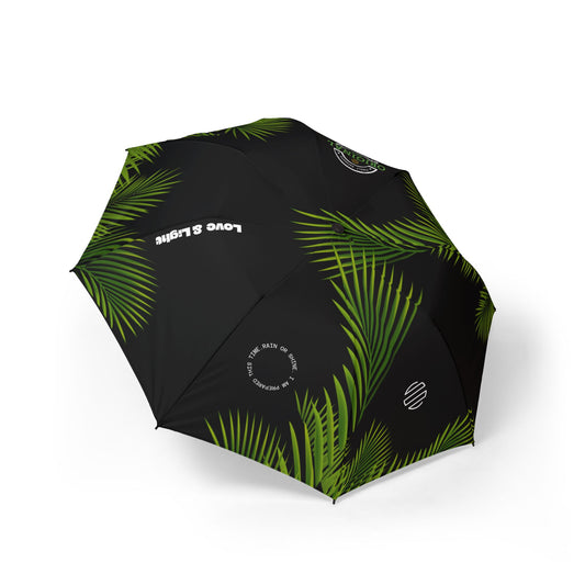 Stylish Foldable Umbrella, Tropical Palm Print Canopy, Lightweight Travel Umbrella, Rainy Day Gear, Gift for Nature Lovers