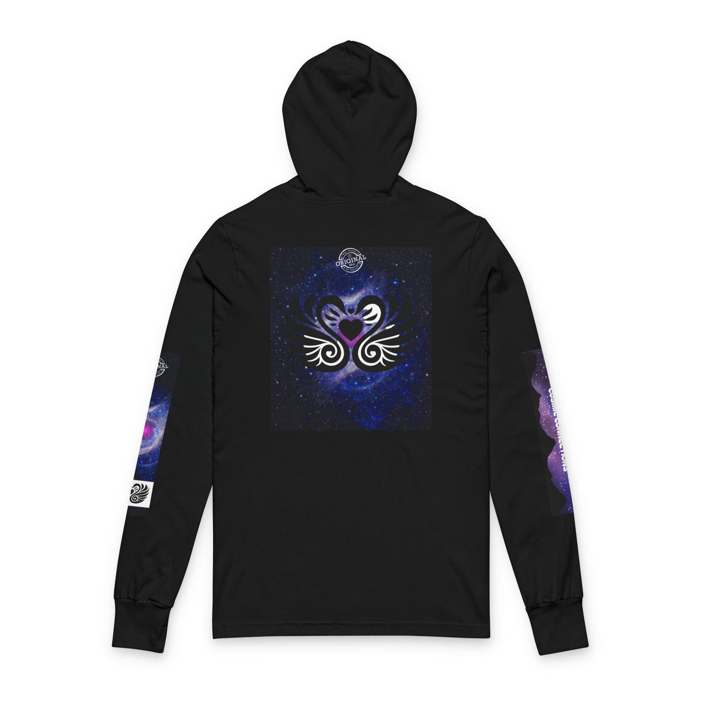 Sweet Dreams Hooded Long Sleeve Tee — Drive‑In Theater & Cosmic Swan Graphic