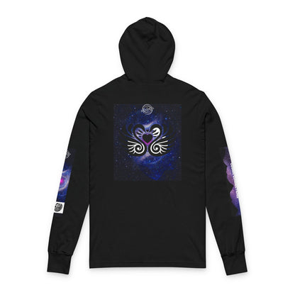 Sweet Dreams Hooded Long Sleeve Tee — Drive‑In Theater & Cosmic Swan Graphic