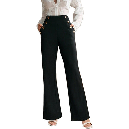 Women's High Waist Flared Air Slimming Draped Pants