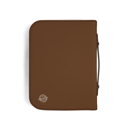 Brown Zippered "My Bible" Leather Bible Cover — Protective Carry Case for Church, Travel & Devotions