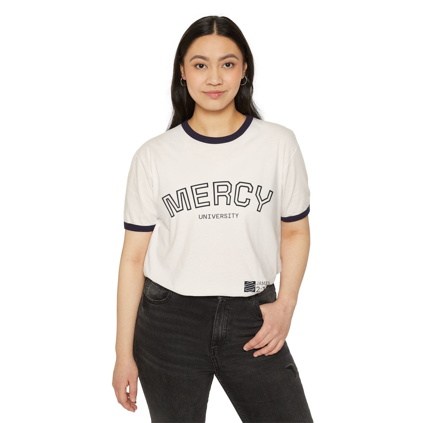 Mercy University Ringer T‑Shirt — Vintage "Original Era" Collegiate Tee