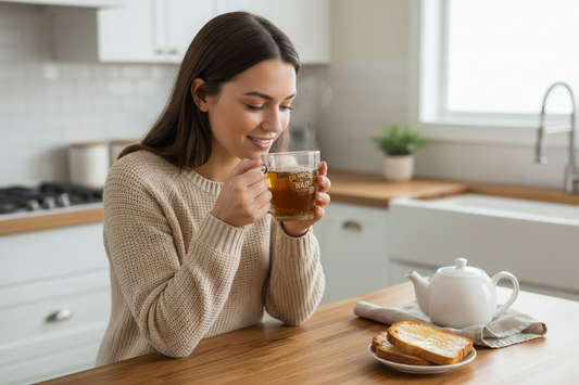 Tapered Glass Mug — “True Love Is Worth The Wait” Engraved Romantic Coffee Cup