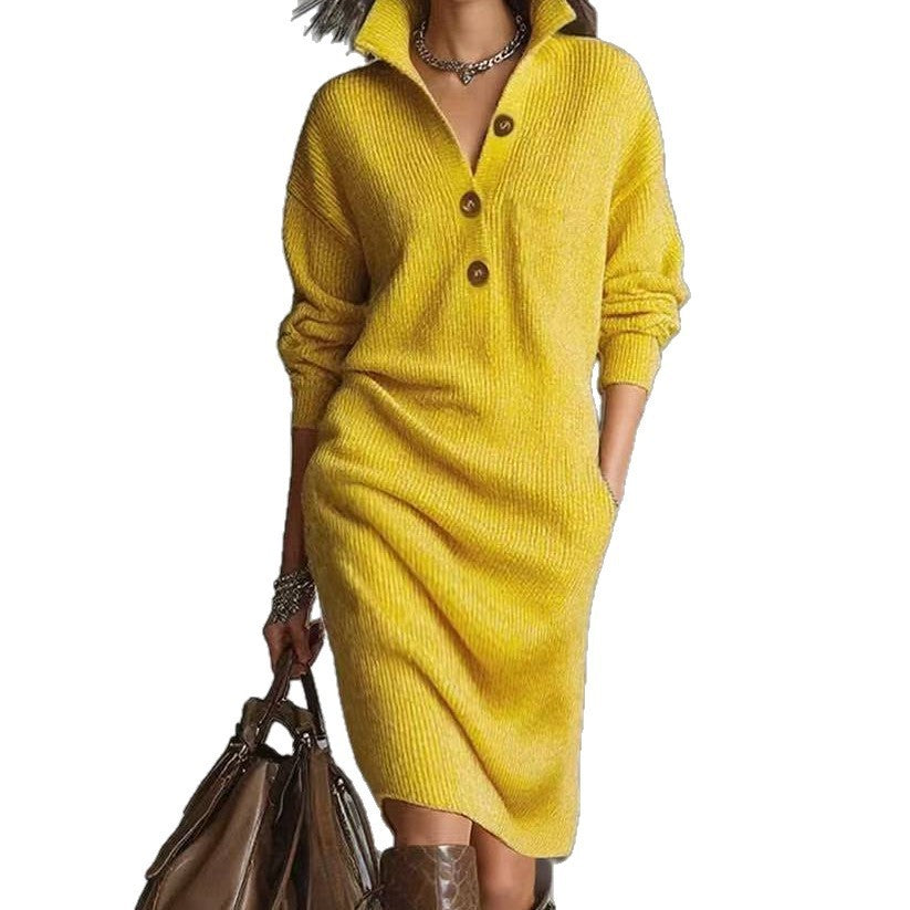 Women's Autumn And Winter Lazy Style Sweater Dress