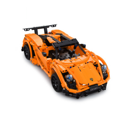 Remote Control Orange Race Car Building Toy for Kids
