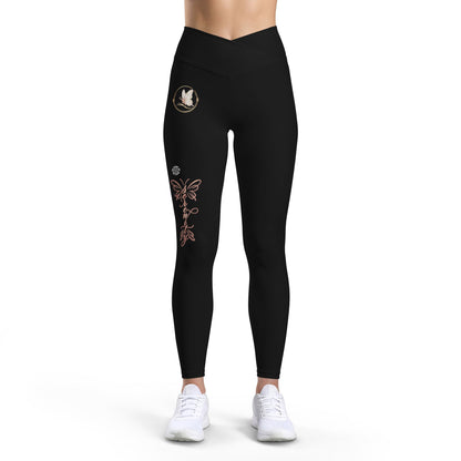 Leggings — Rose Gold Butterfly & Dove Yoga Leggings
