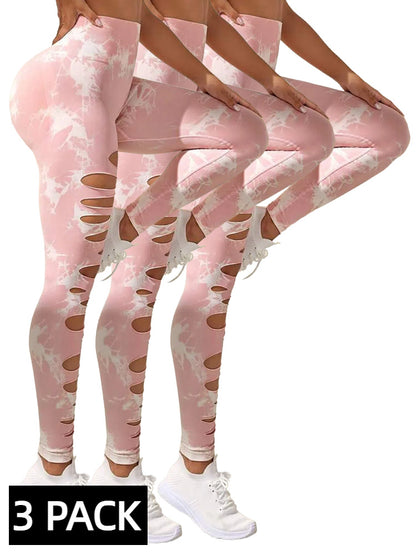 3 PACK Yoga Tie Dye Leggings