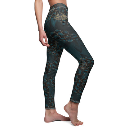 Women's Floral Midnight Teal Leggings