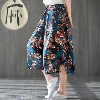 Women's Cotton Linen Ethnic Bloomers