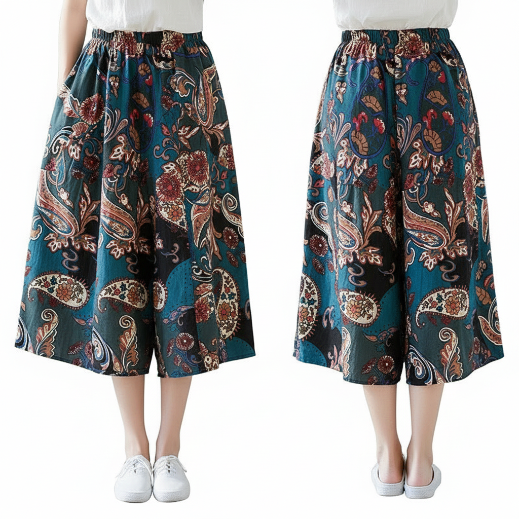 Women's Cotton Linen Ethnic Bloomers