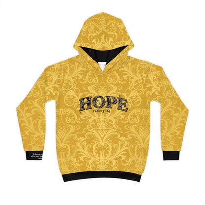 Children's Hoodie – Gold 'HOPE' Psalm 31:24 Kids Sweatshirt