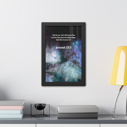 Jeremiah 33:3 Framed Poster — Inspirational Scripture Wall Art