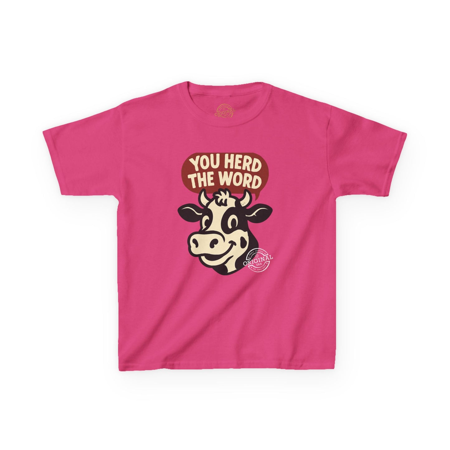 Kids T‑Shirt — 'You Herd the Word' Cow Front & 'Faith Over Fear' Farm Graphic