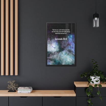 Jeremiah 33:3 Framed Poster — Inspirational Scripture Wall Art