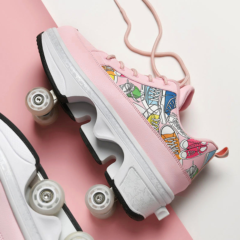Double-row Heelys Roller Skating - The Skating Shoes