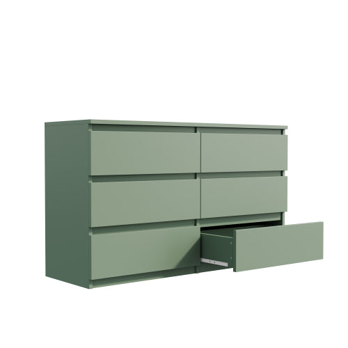 Green 6-Drawer Cabinet Dressing Table