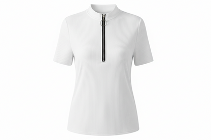 Half Zip Short Sleeve Top