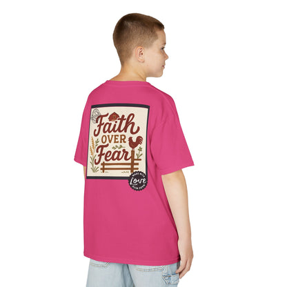 Kids T‑Shirt — 'You Herd the Word' Cow Front & 'Faith Over Fear' Farm Graphic