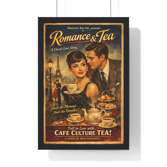 Vintage Romance & Tea Poster — Cafe Culture Tea Wall Art