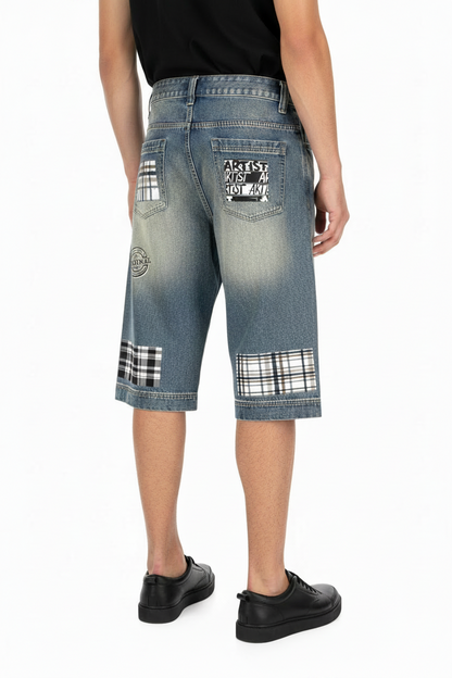 Vintage Wash Baggy Denim Shorts