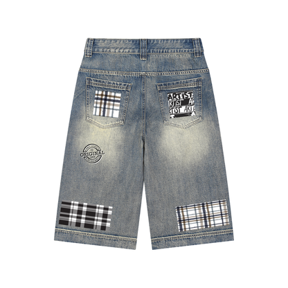 Vintage Wash Baggy Denim Shorts