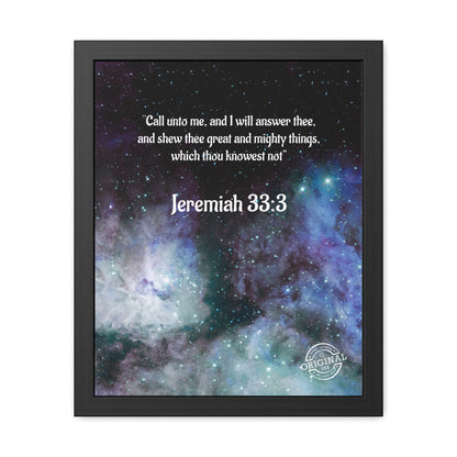 Jeremiah 33:3 Framed Poster — Inspirational Scripture Wall Art